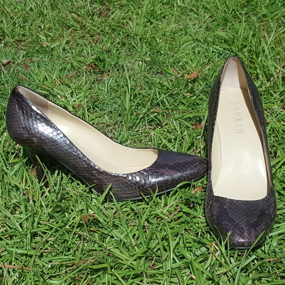 Ralph Lauren faux snake skin heel
